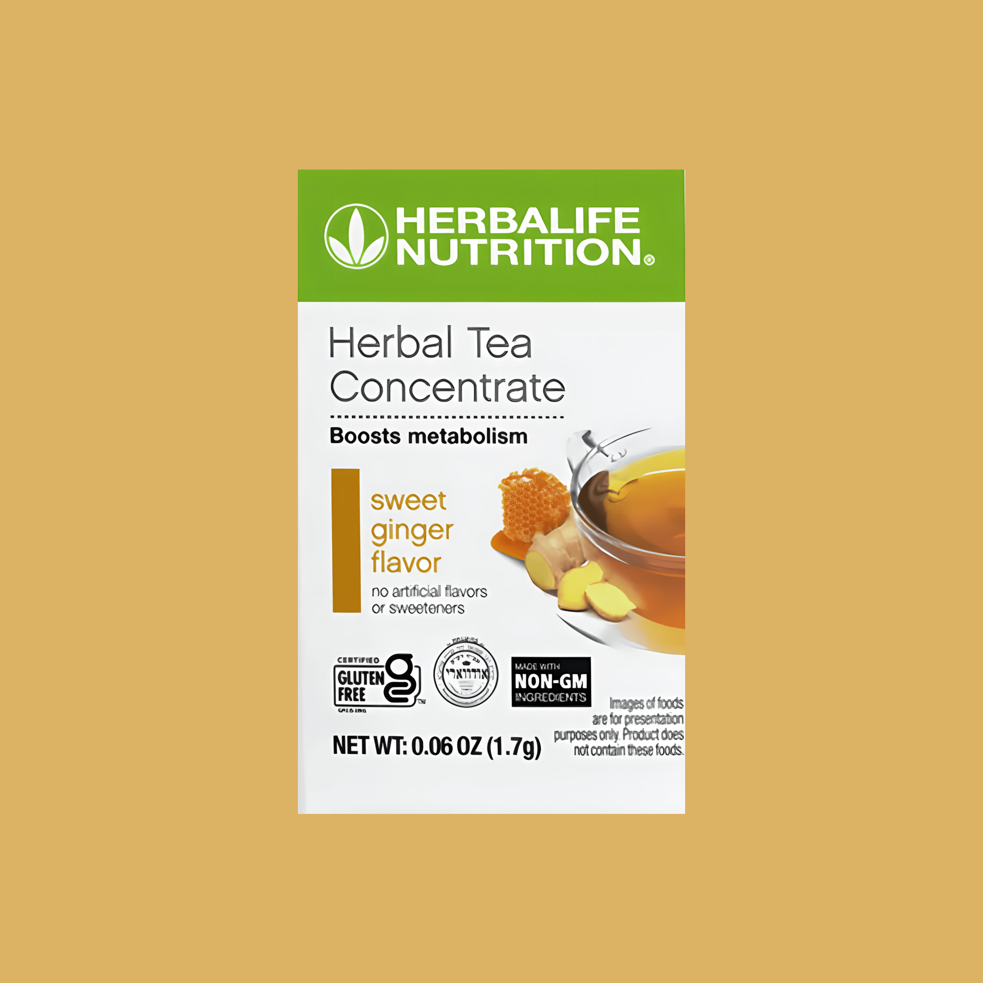 Herbal Tea Concentrate: Sweet Ginger with Non-GM Ingredients 30 Packets - Lecse