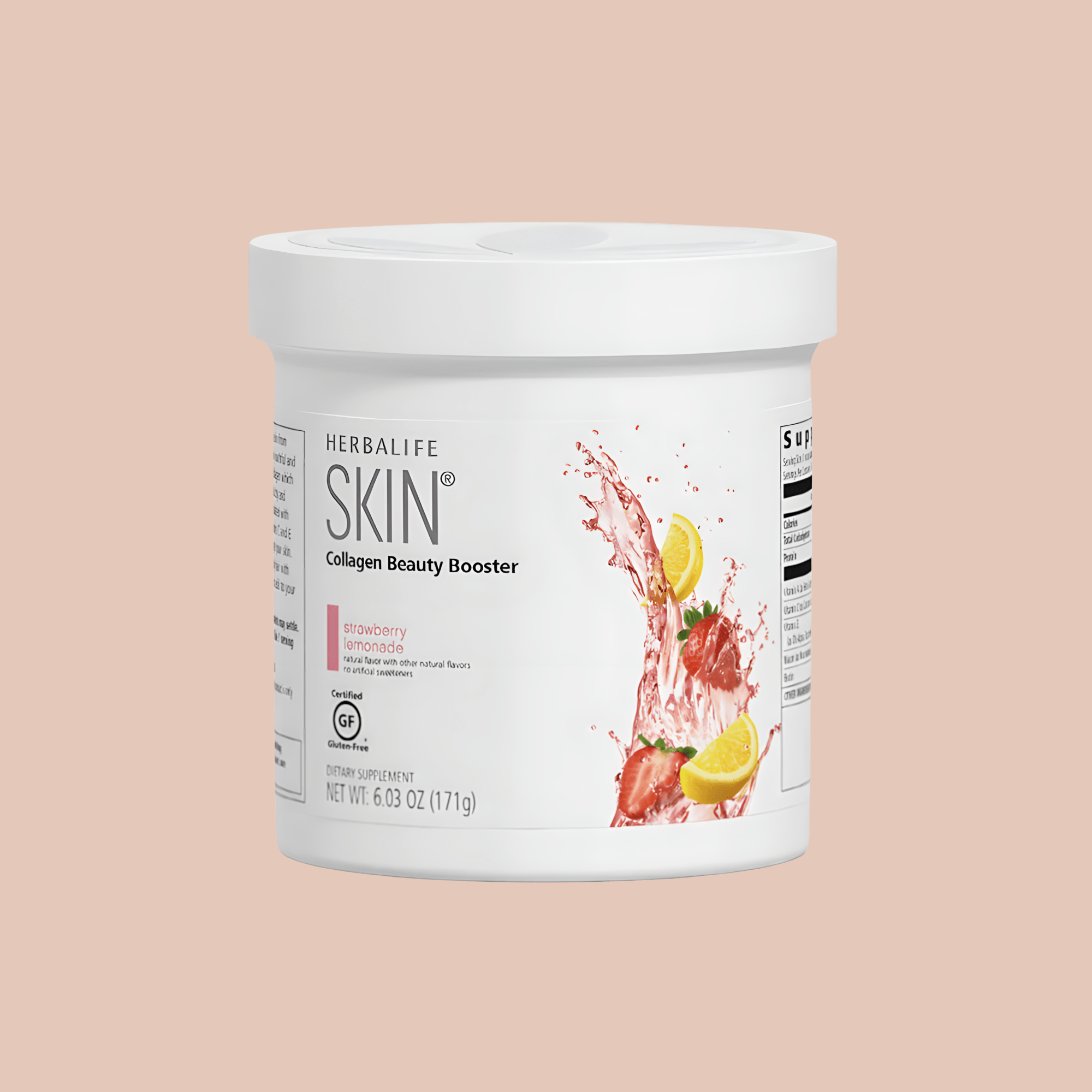 Herbalife SKIN® Collagen Beauty Booster: Strawberry Lemonade Canister 6.03 Oz. - Lecse