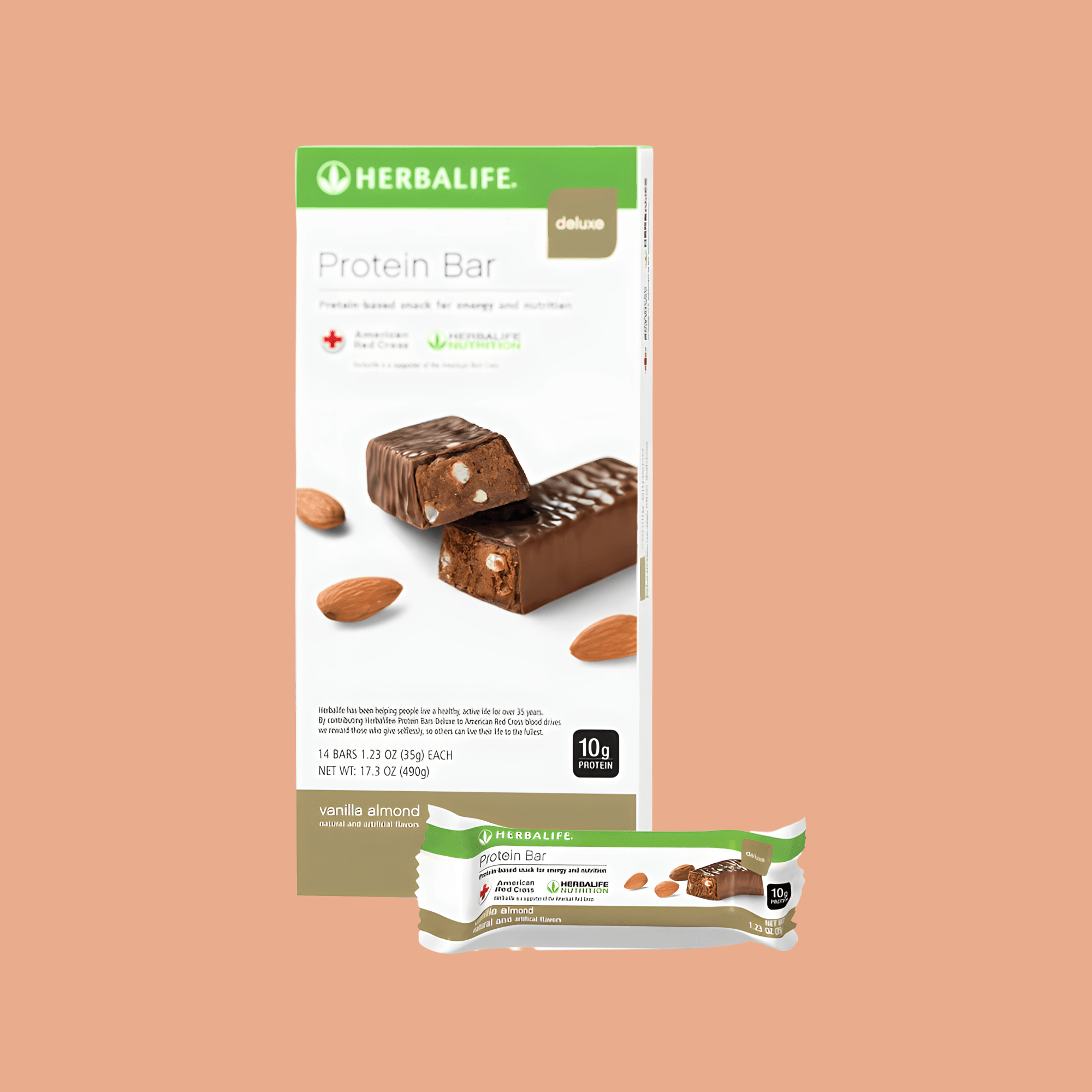 Protein Bar Deluxe: Vanilla Almond 14 Bars per Box - Lecse