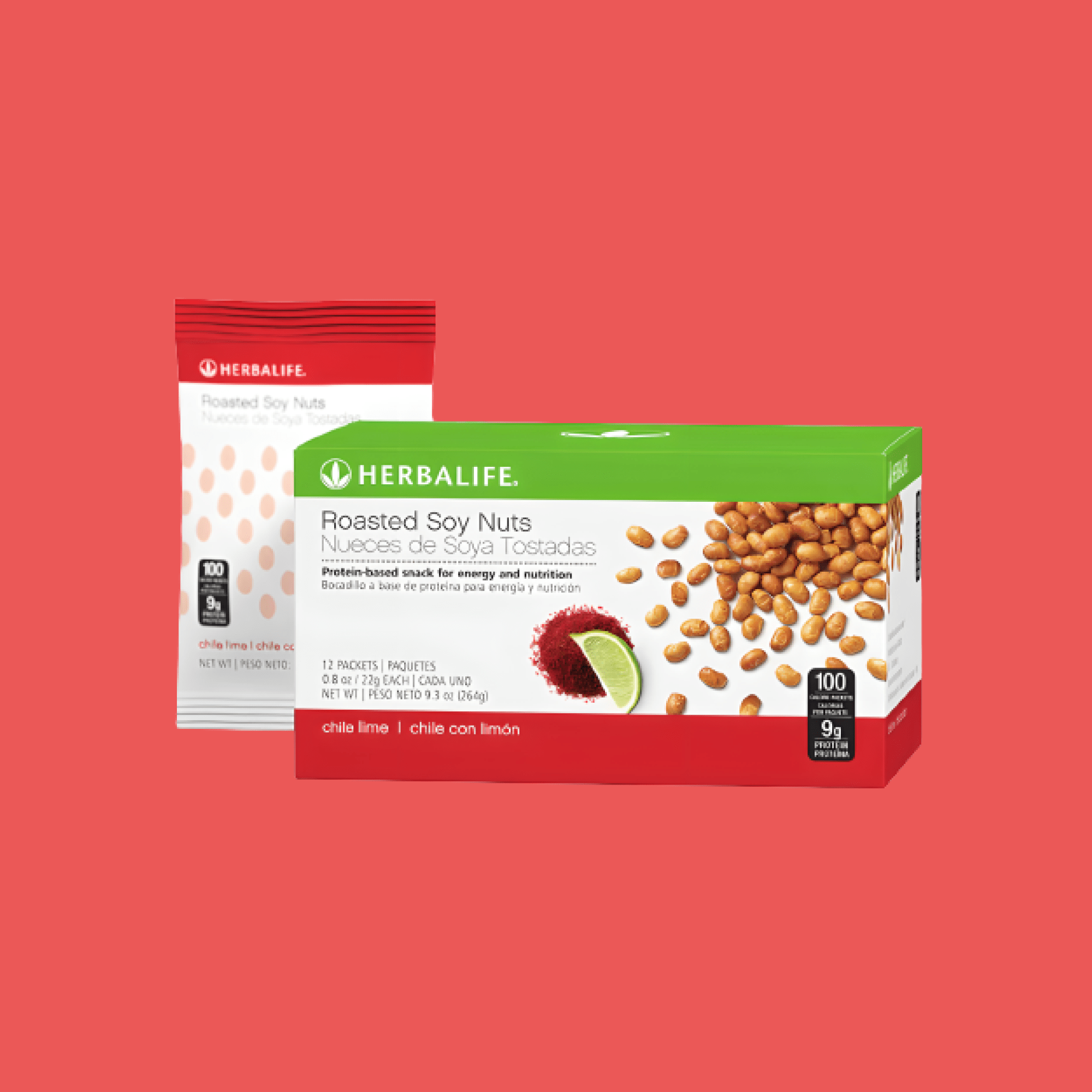 Roasted Soy Nuts Chili Lime 12 Packets per Box - Lecse